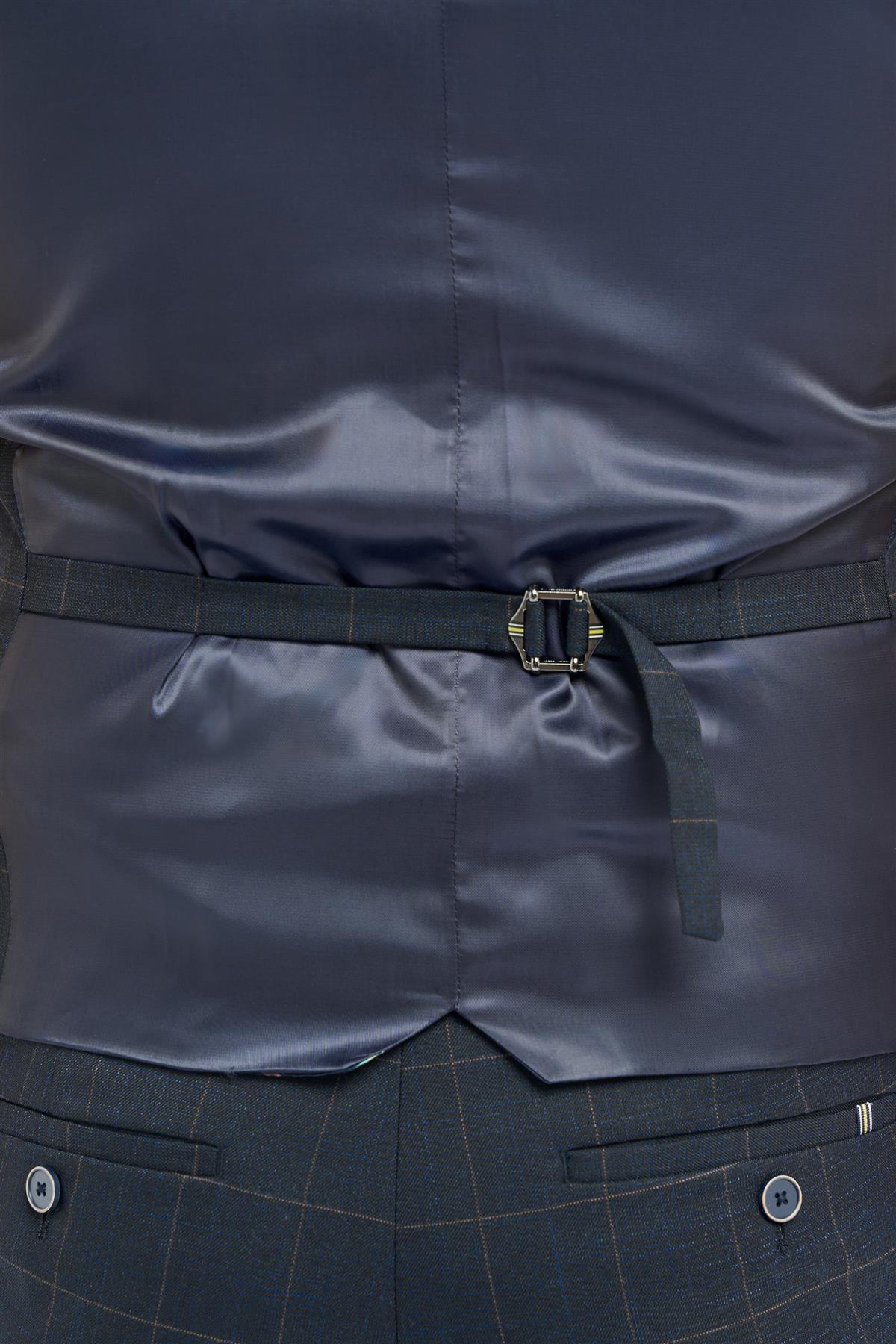 Torino Navy Double Breasted Waistcoat