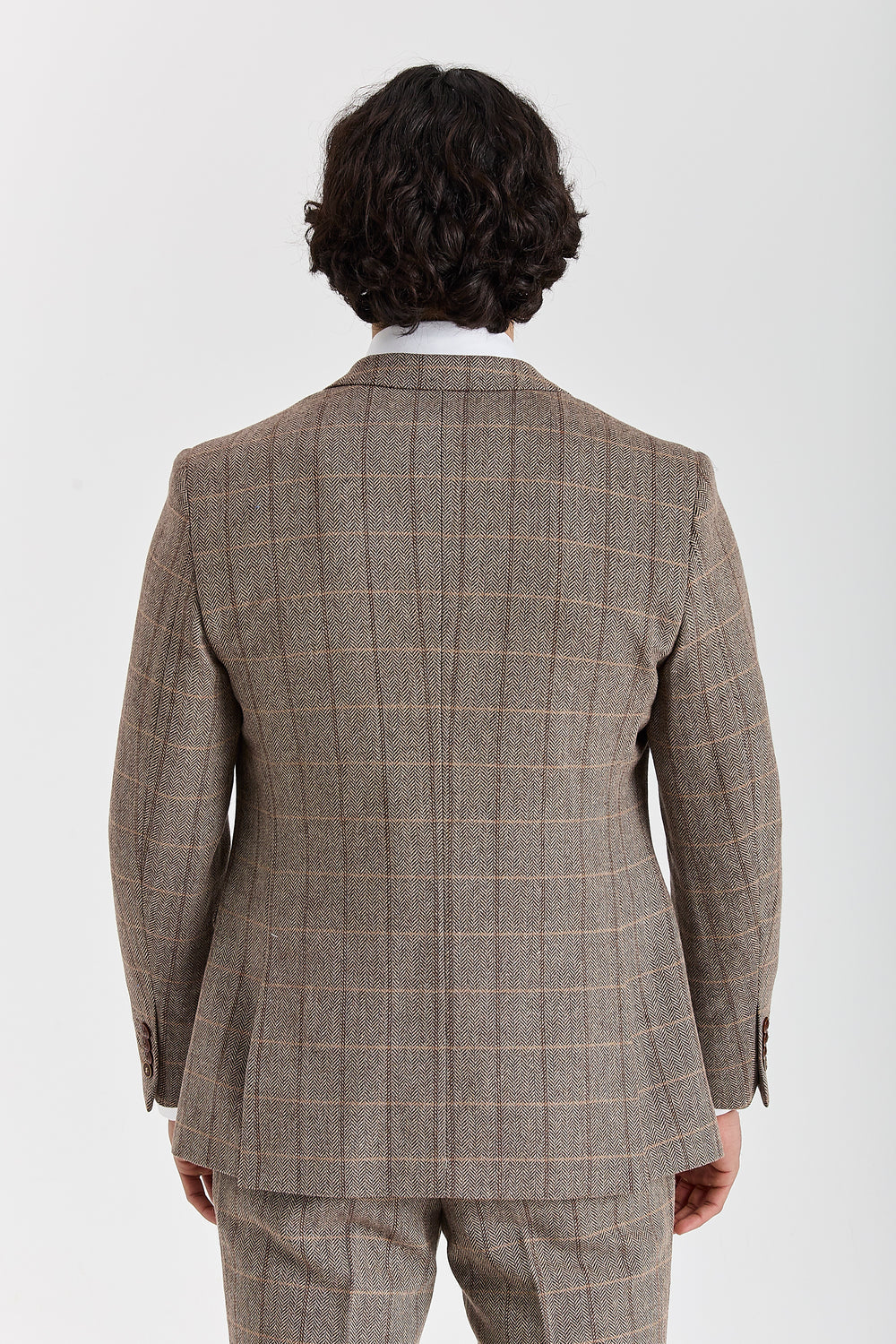Harris Brown Herringbone Tweed Check Two Piece Suit