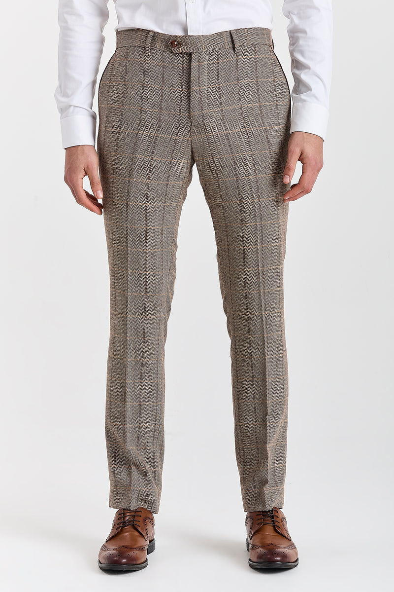 Harris Brown Herringbone Tweed Check Three Piece Suit