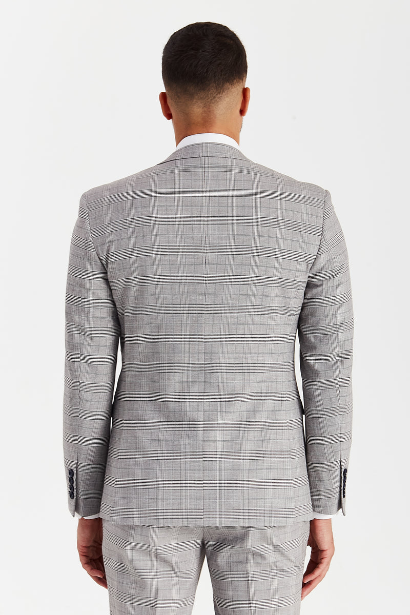 Hugo - Men's Grey Check Blazer