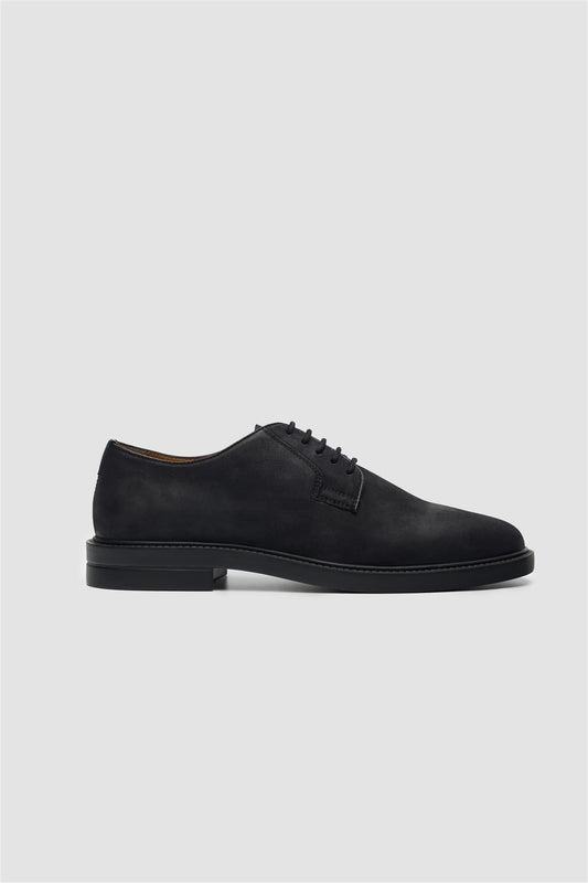 Pedro Waxy Black Leather Plain Shoe