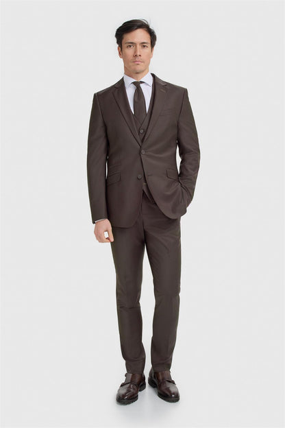 Bond Wool Rich Auburn Three Piece Suit