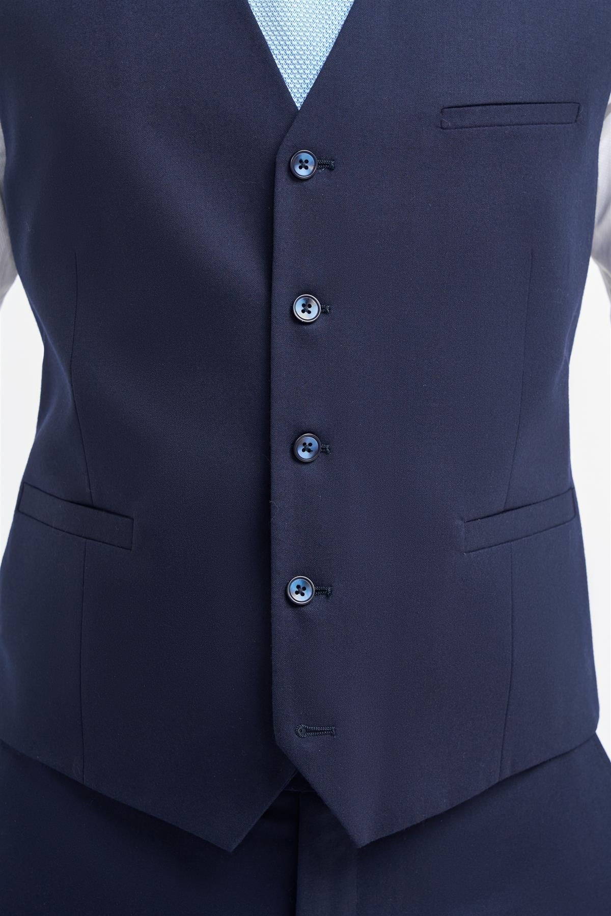 James Navy Waistcoat