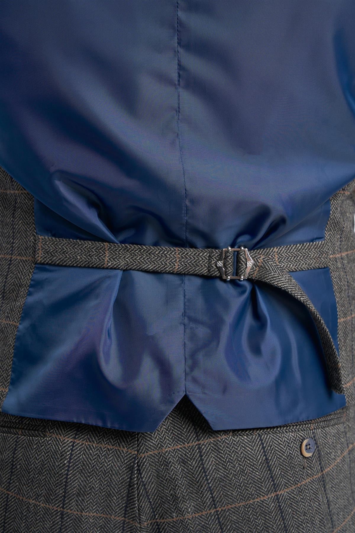 Grey Tweed Check Waistcoat