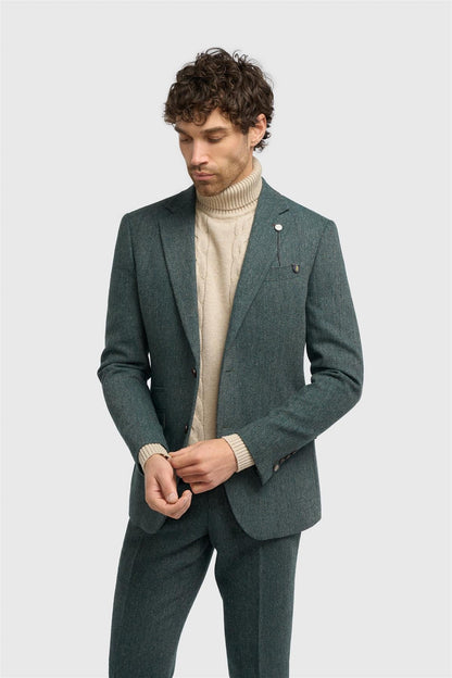 Thomas Lush Olive Tweed Blazer