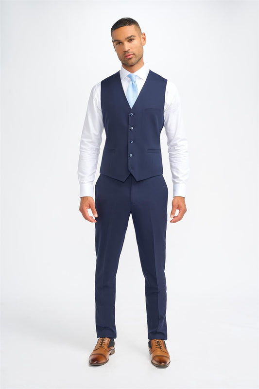 James Navy Waistcoat