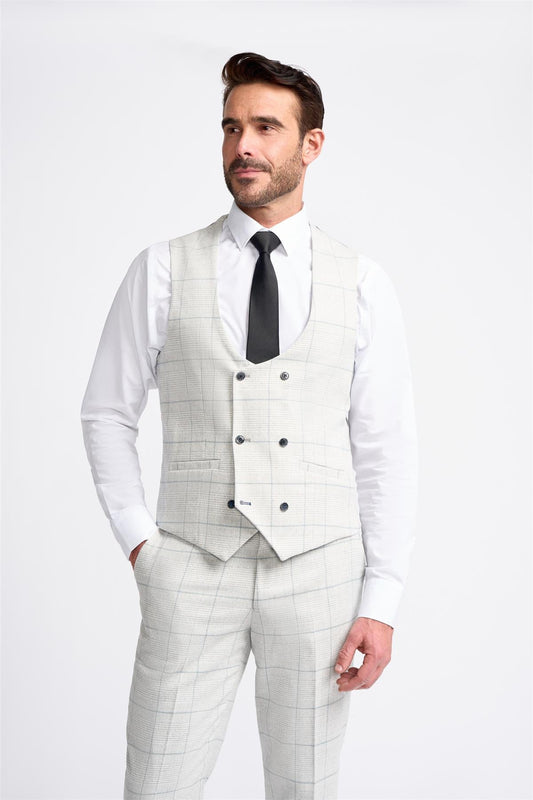 Light Grey Check Waistcoat