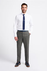 Grey Tweed Check Trousers