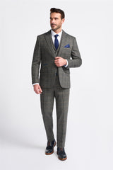Grey Tweed Check Blazer