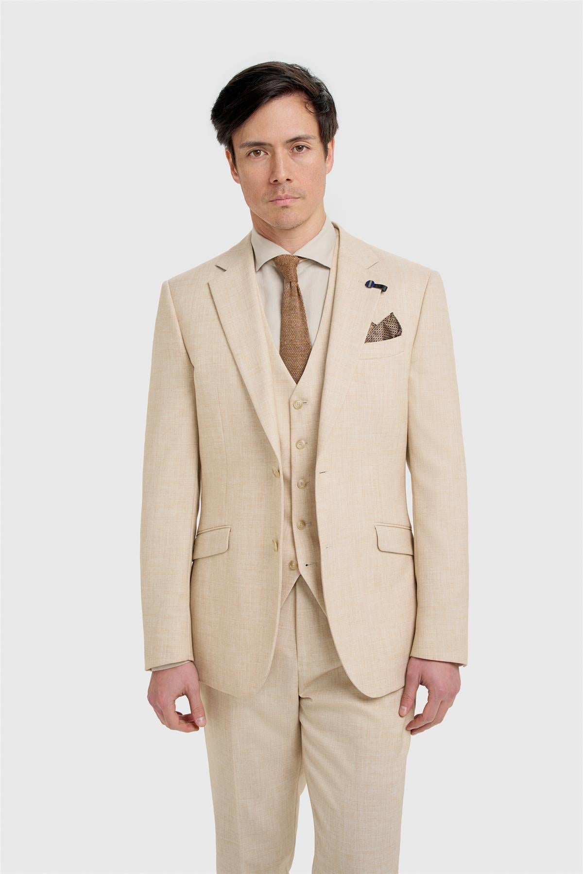 Malibu Beige Three Piece Suit