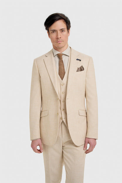 Malibu Beige Three Piece Suit