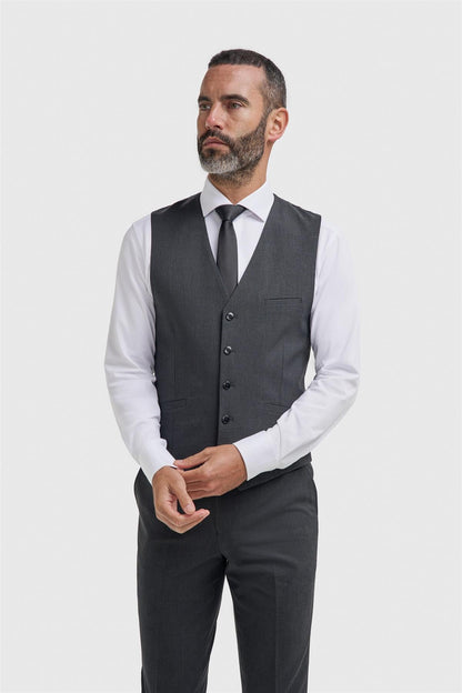 Malibu Charcoal Three Piece Suit