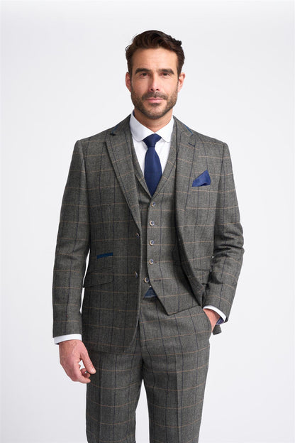 Grey Tweed Check Blazer