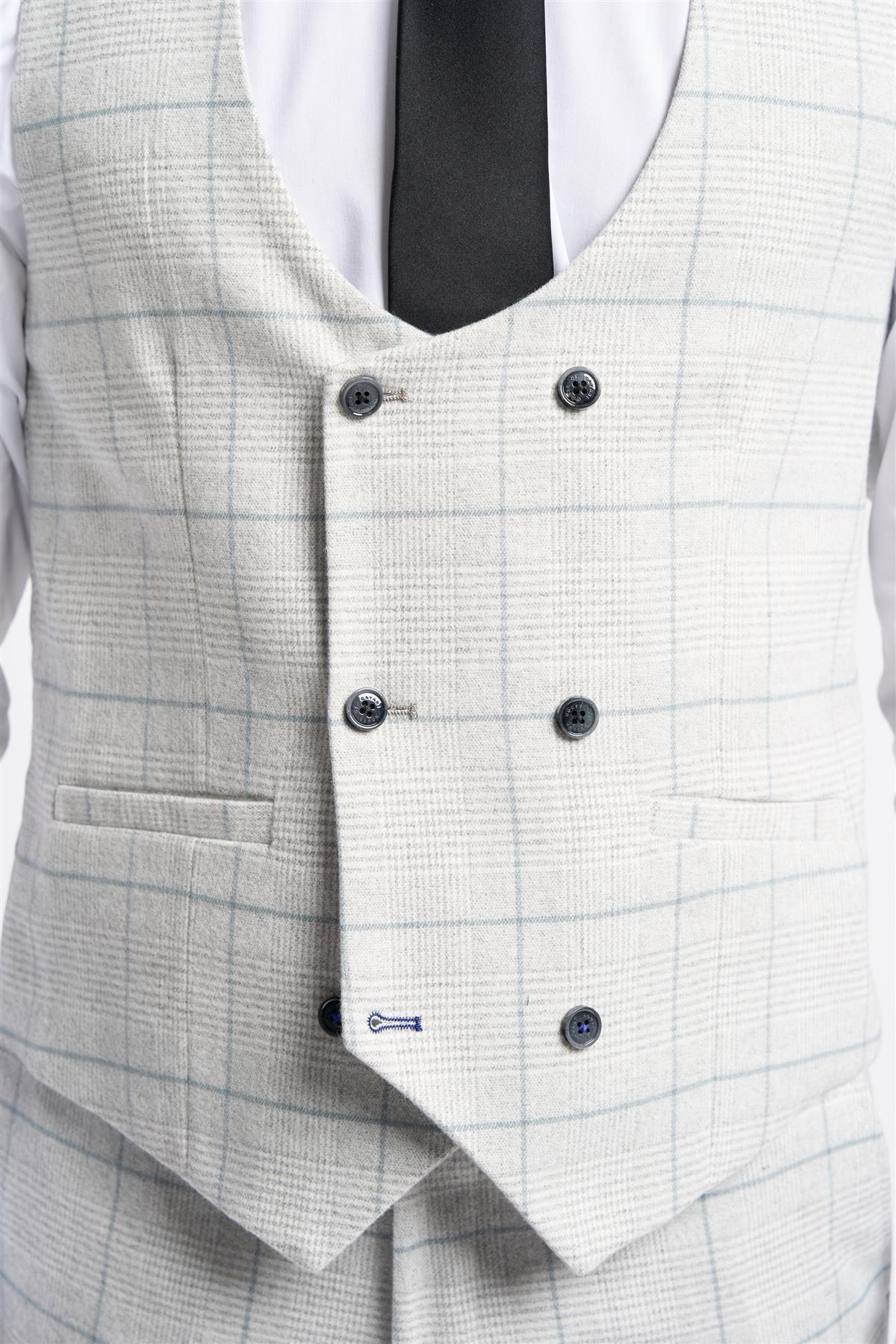 Light Grey Check Waistcoat