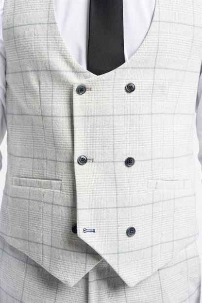 Light Grey Check Waistcoat