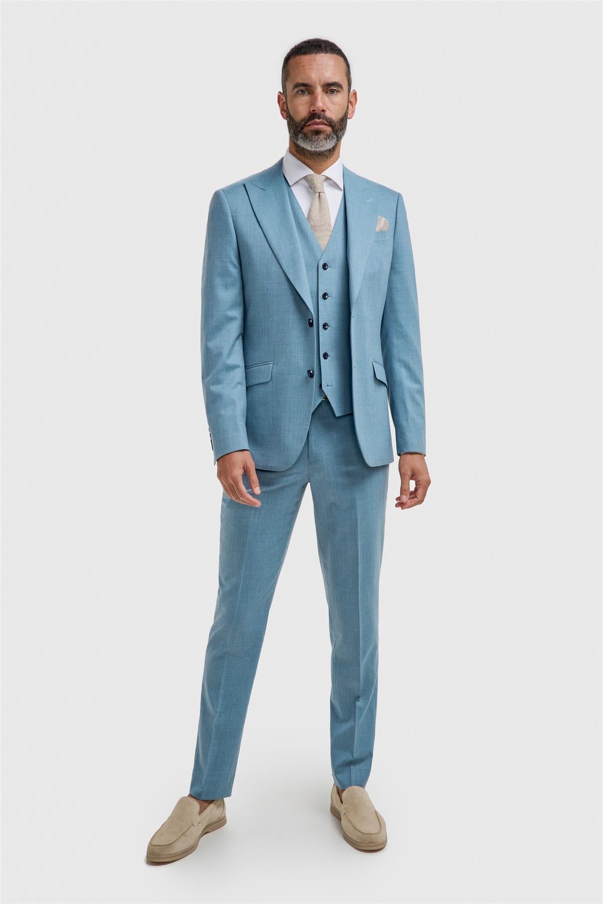 James Marine Super 130s Wool Three Piece Suit
