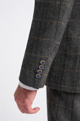 Grey Tweed Check Blazer