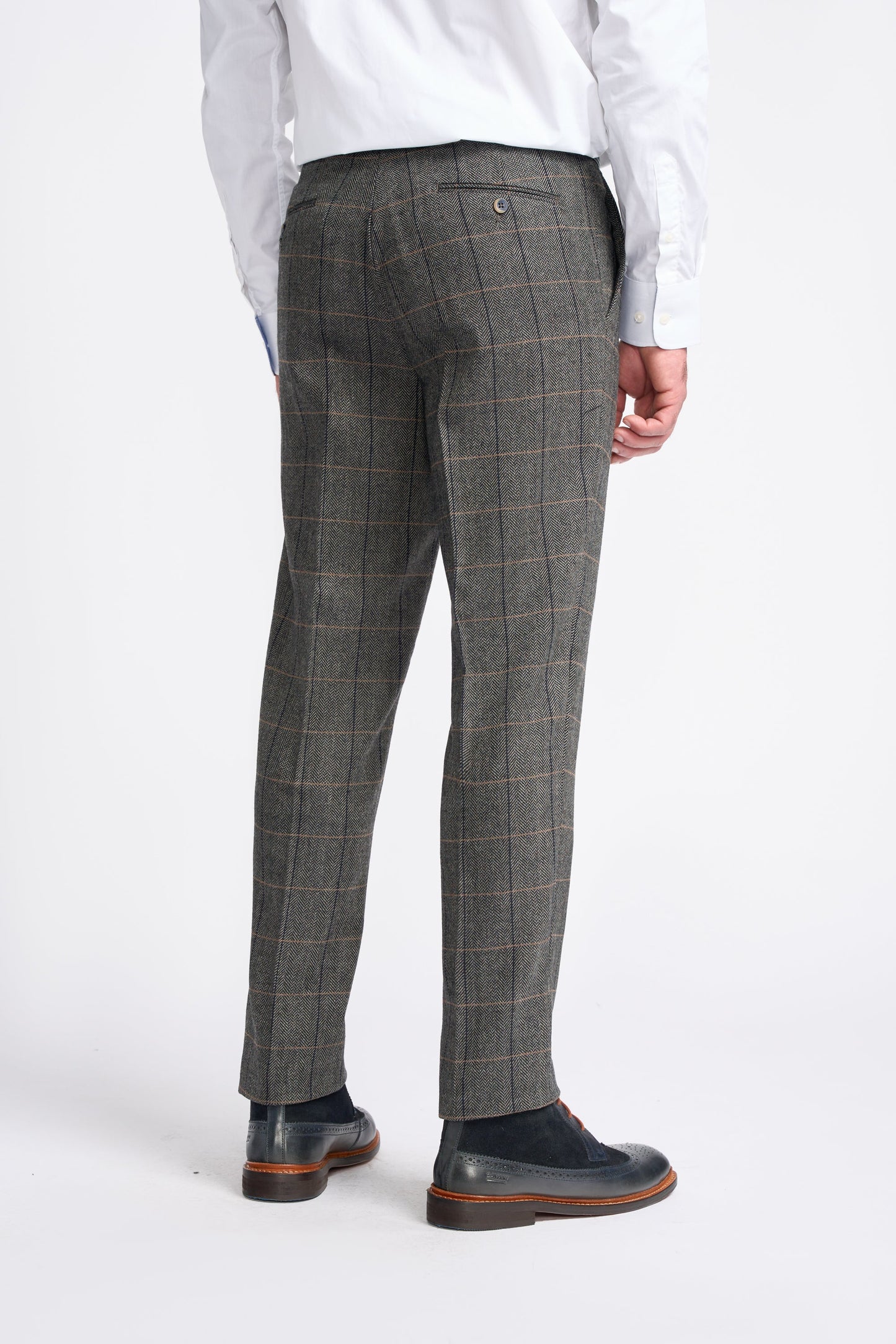 Grey Tweed Check Three Piece Suit