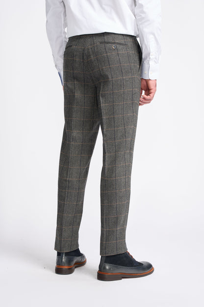 Grey Tweed Check Three Piece Suit