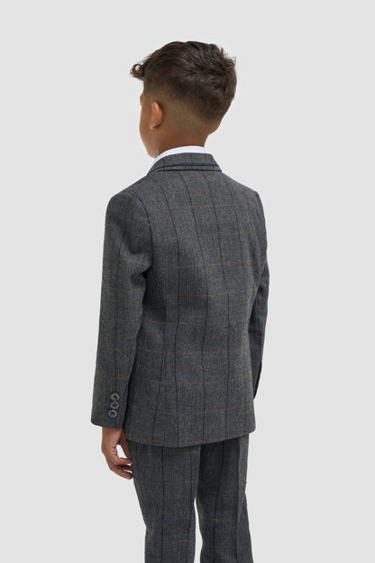Albert Grey Tweed Check Boys Suit