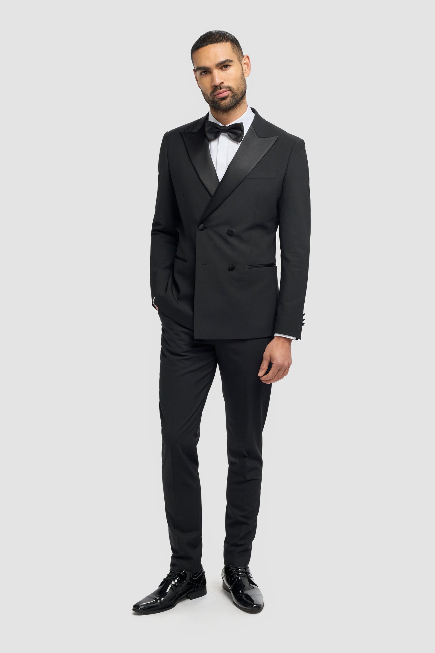 Aspen Black Double Breasted Two Piece Suit