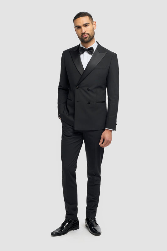 Aspen Black Double Breasted Two Piece Suit