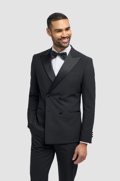 Aspen Black Double Breasted Two Piece Suit