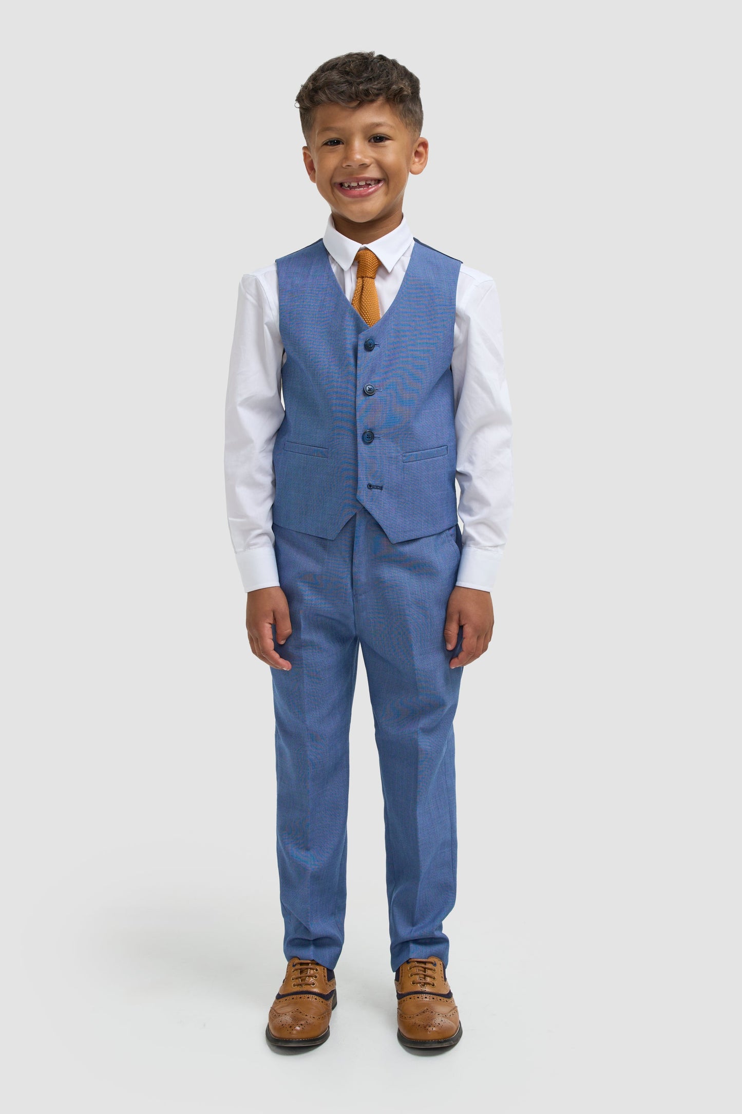 Boys Sky Blue Three Piece Suit