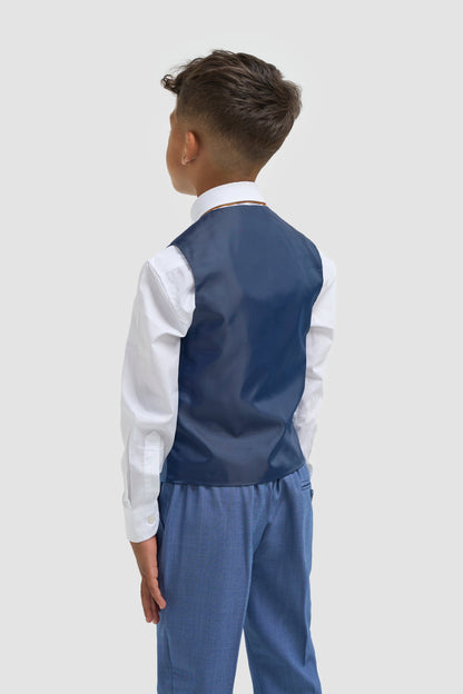 Boys Sky Blue Three Piece Suit