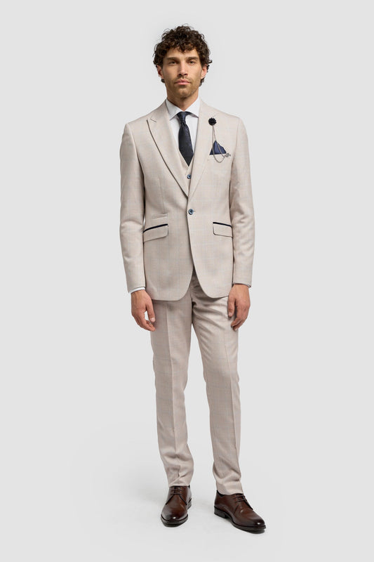 Caridi Beige Three Piece Suit
