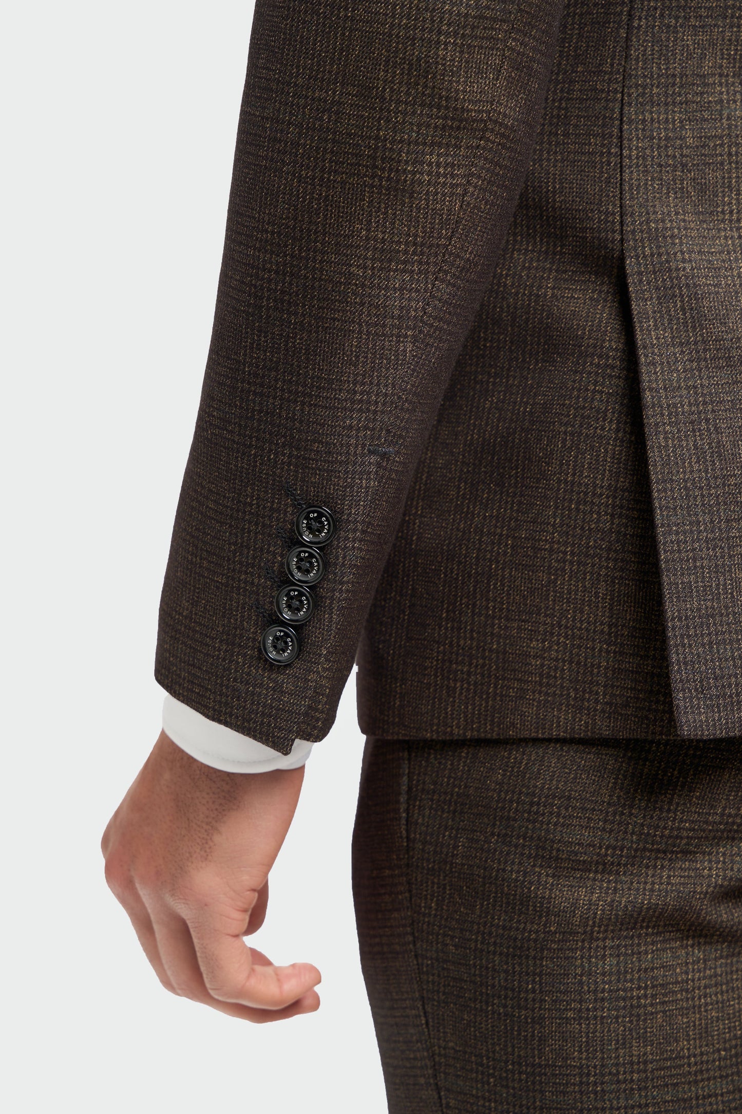 Caridi Brown Regular Check Three Piece Suit