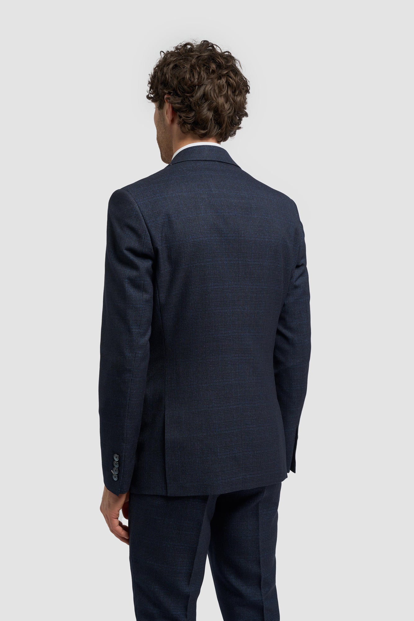 Caridi Navy Regular Check Three Piece Suit