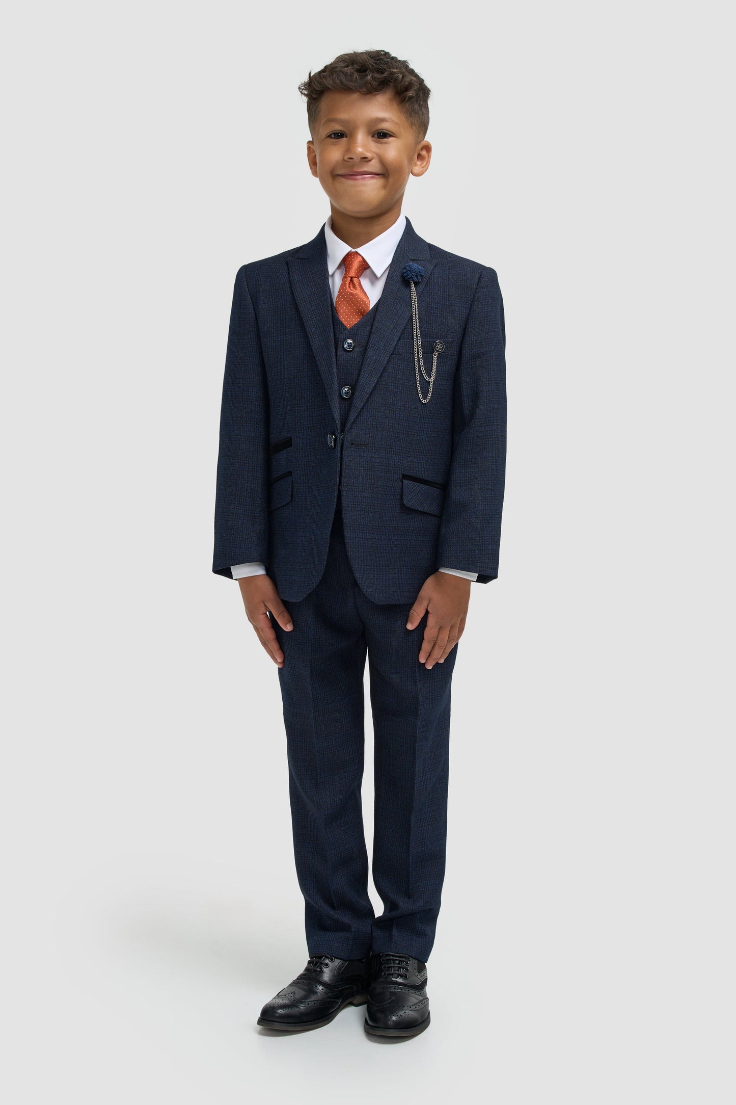 Boys Caridi Navy Three Piece Suit