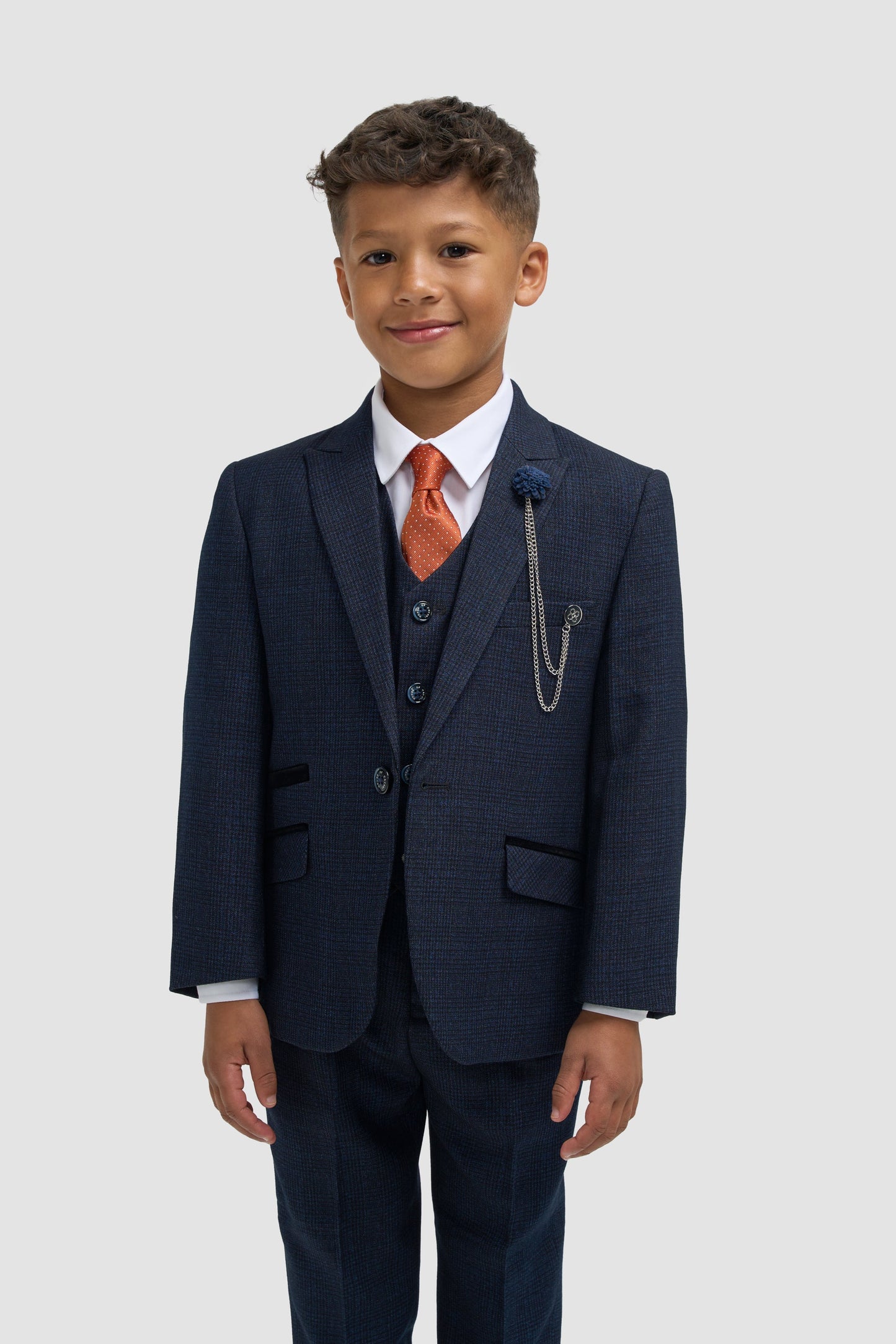 Boys Caridi Navy Three Piece Suit