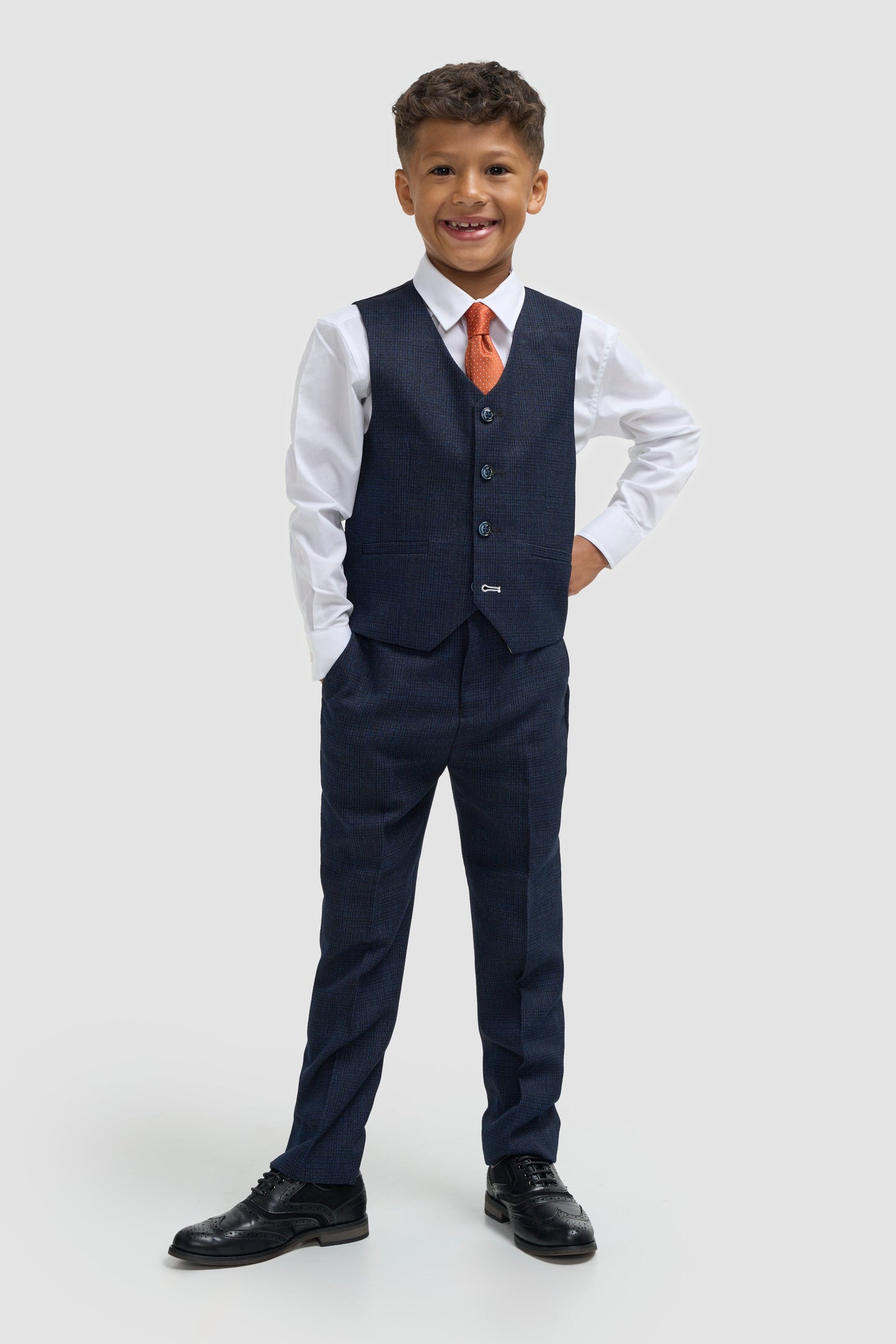 Boys Caridi Navy Three Piece Suit