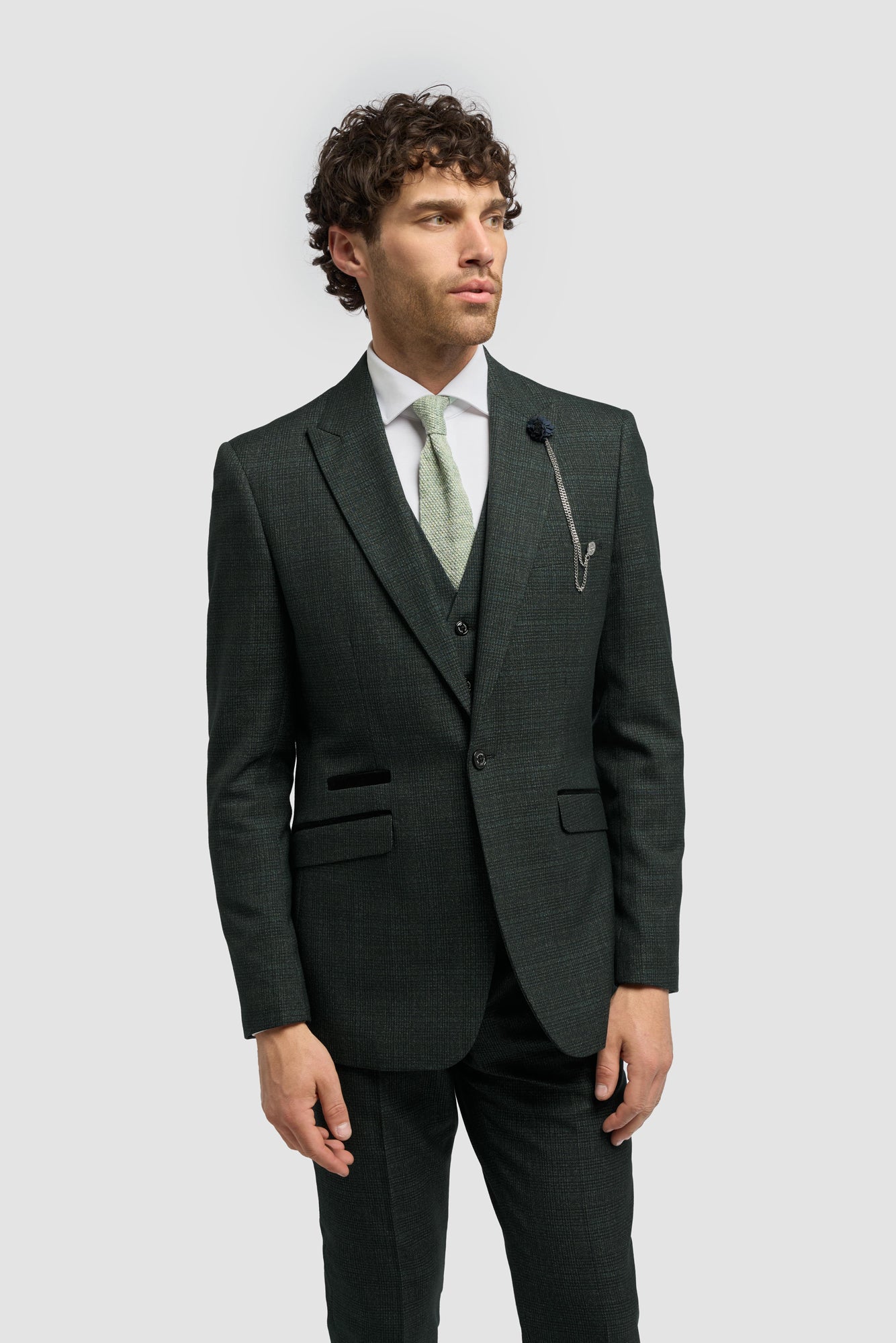Caridi Olive Slim Fit Blazer