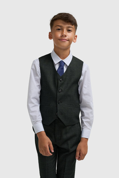 Boys Caridi Olive Three Piece Suit