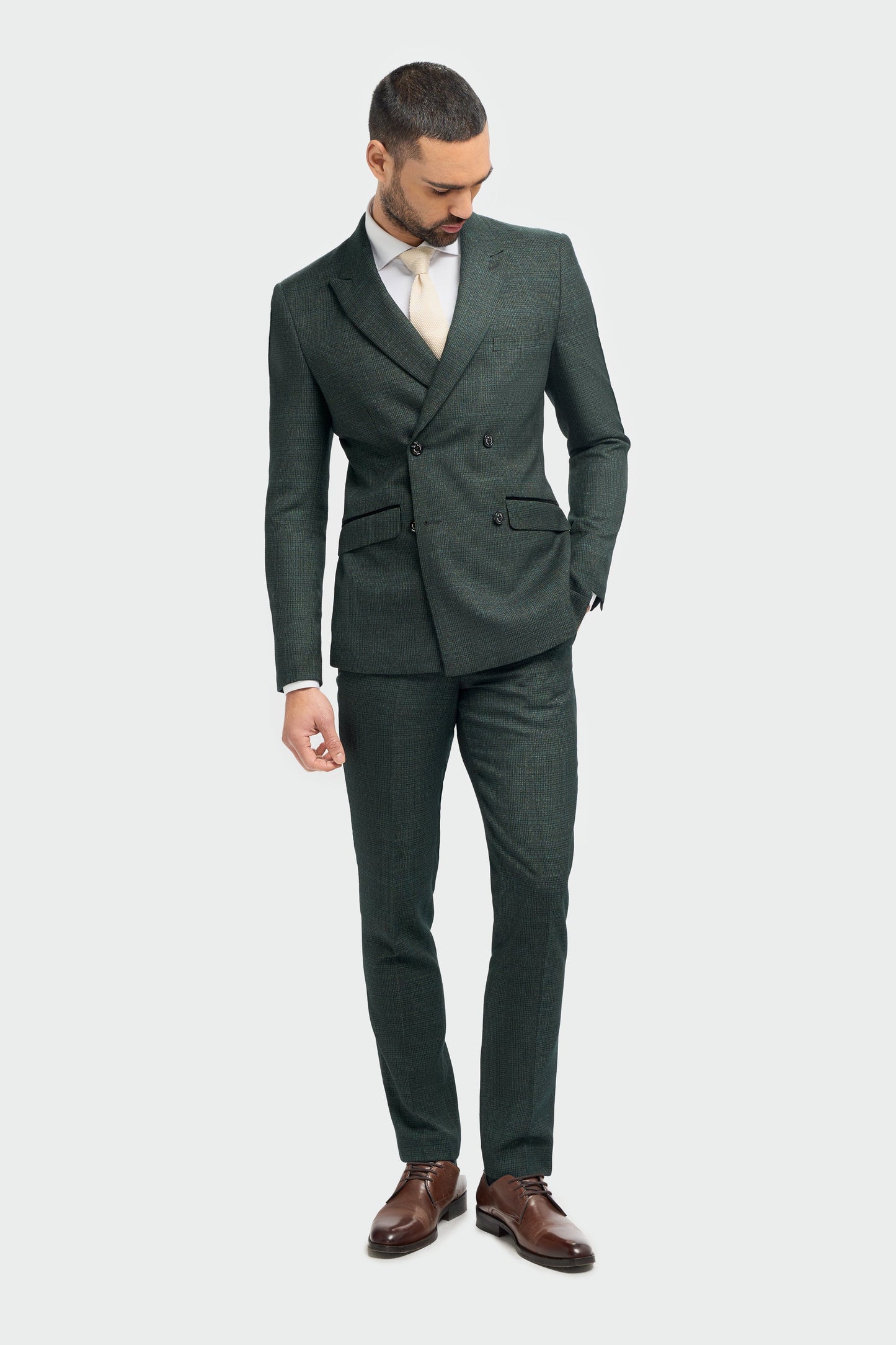 Caridi Olive Double Breasted Blazer
