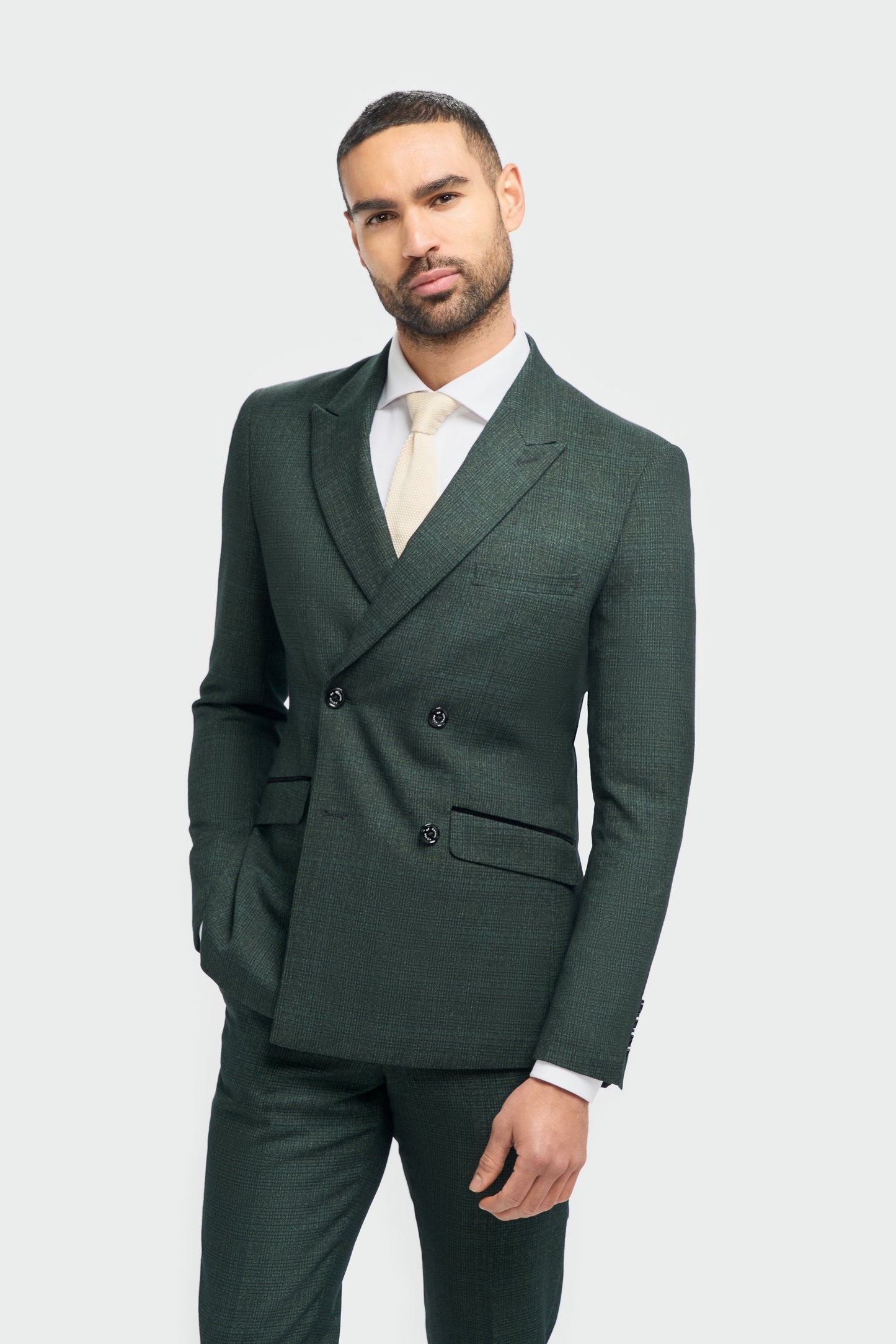 Caridi Olive Double Breasted Blazer