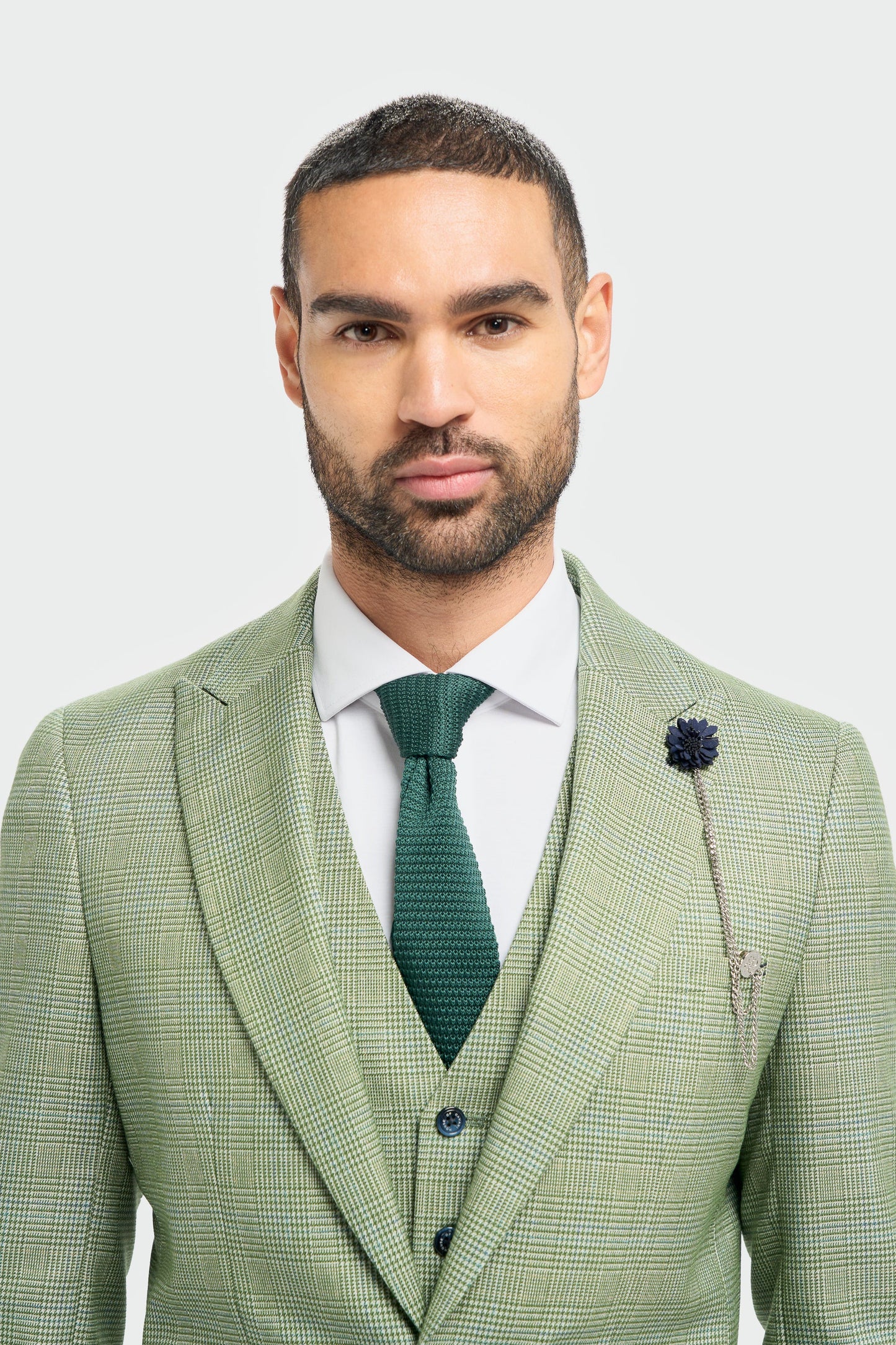 Caridi Sage Regular Check Three Piece Suit