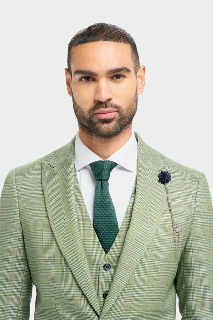 Caridi Sage Regular Check Three Piece Suit
