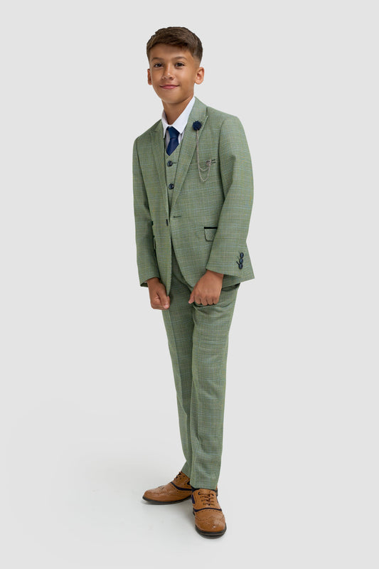 Boys Caridi Sage Three Piece Suit