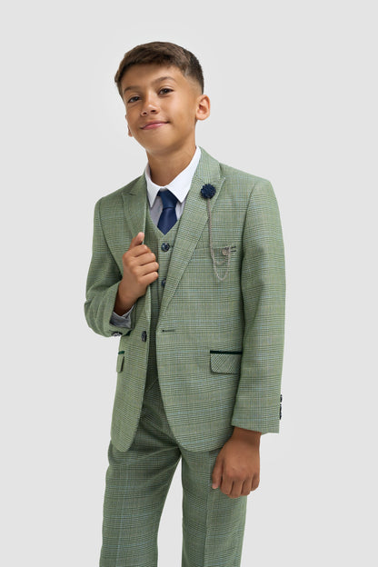 Boys Caridi Sage Three Piece Suit