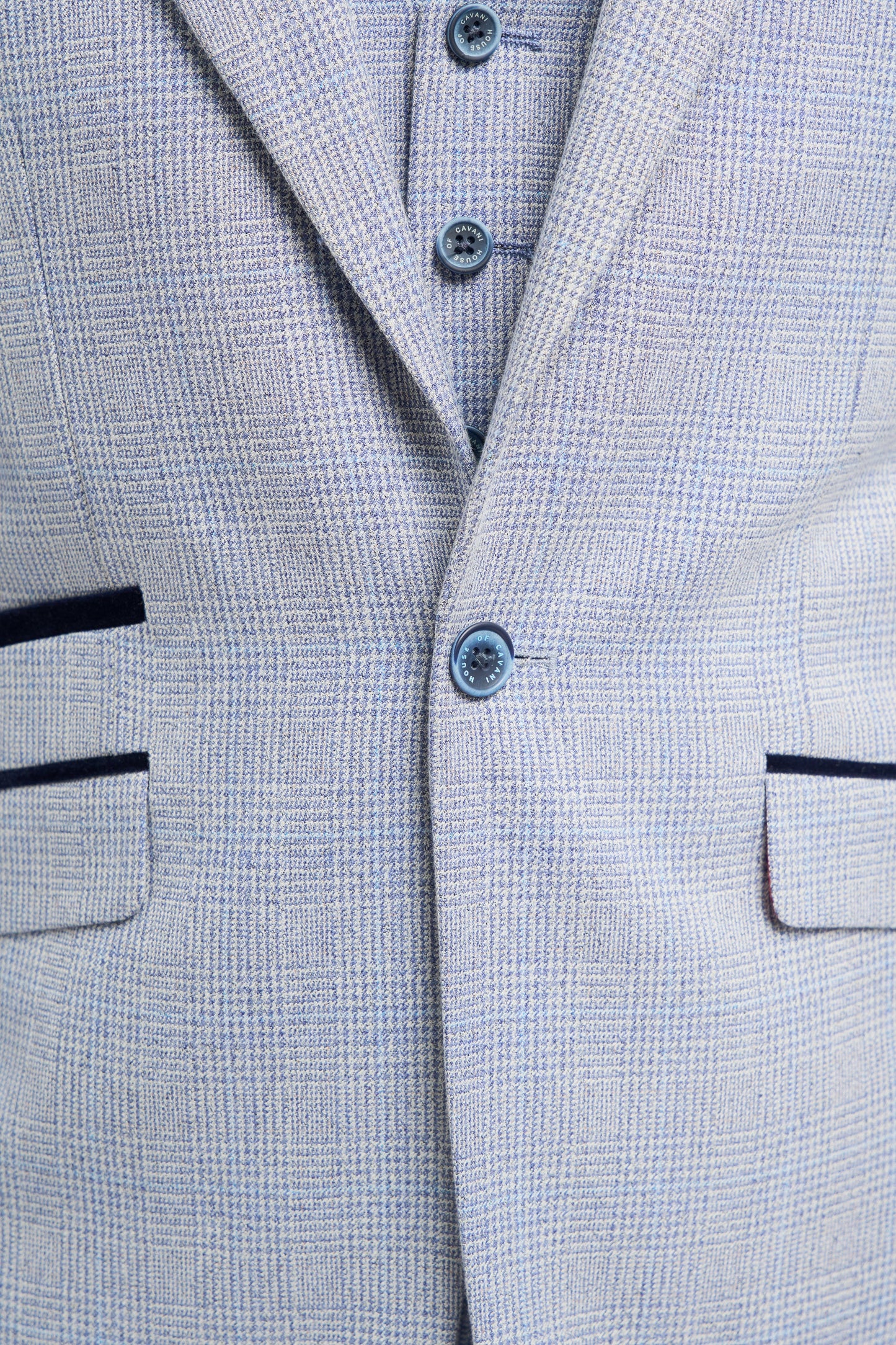Caridi Sky Check Three Piece Suit