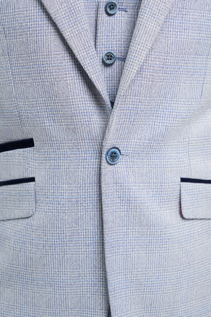 Caridi Sky Check Three Piece Suit