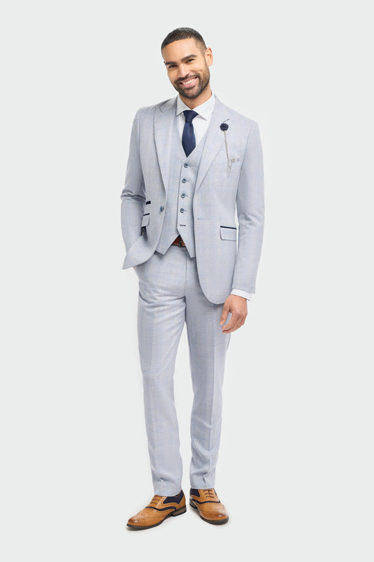 Caridi Sky Check Three Piece Suit