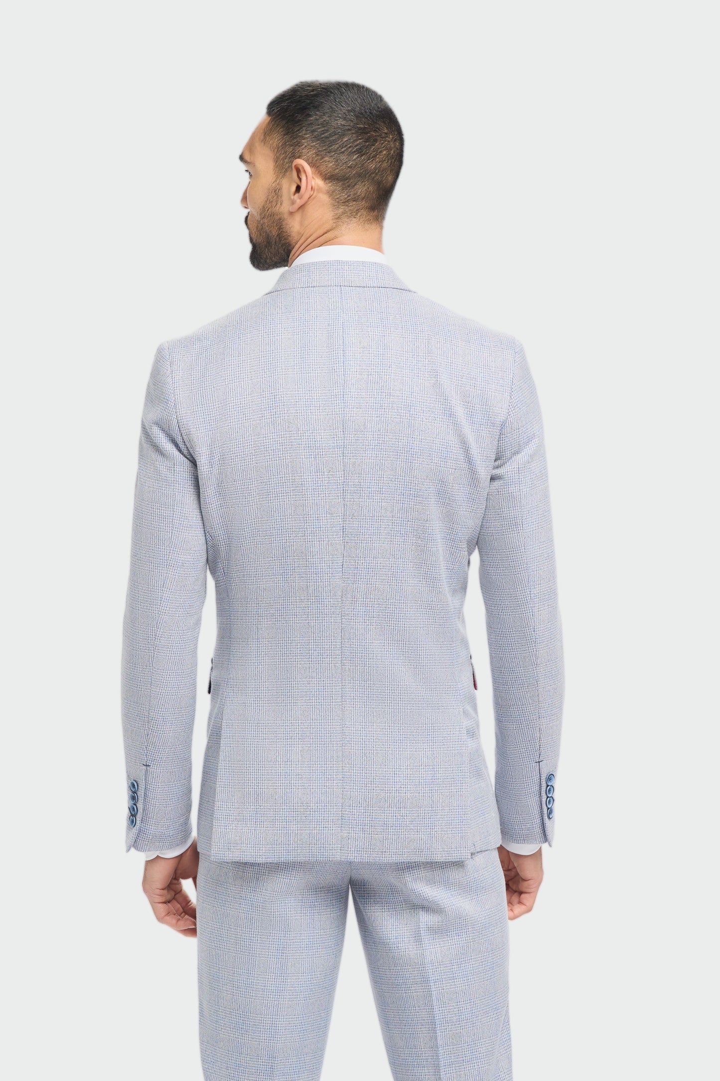 Caridi Sky Check Three Piece Suit