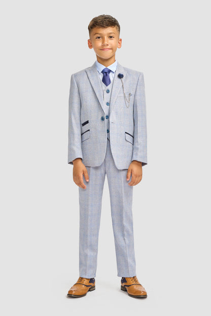 Boys Caridi Sky Three Piece Suit