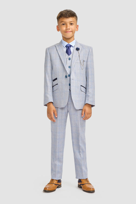 Boys Caridi Sky Three Piece Suit