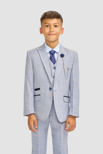 Boys Caridi Sky Three Piece Suit